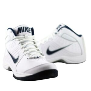 Nike Overplay Mens Basketball Shoes Size 8 White Navy Blue‎ 443456-102 Sneakers